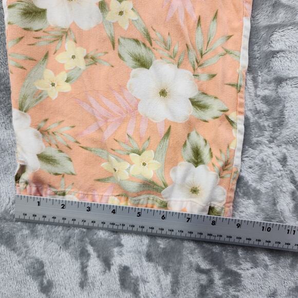 Vintage Jaclyn Smith Pants Womens M Orange Pink Yellow Floral Rayon Capri Flowy - Picture 10 of 11